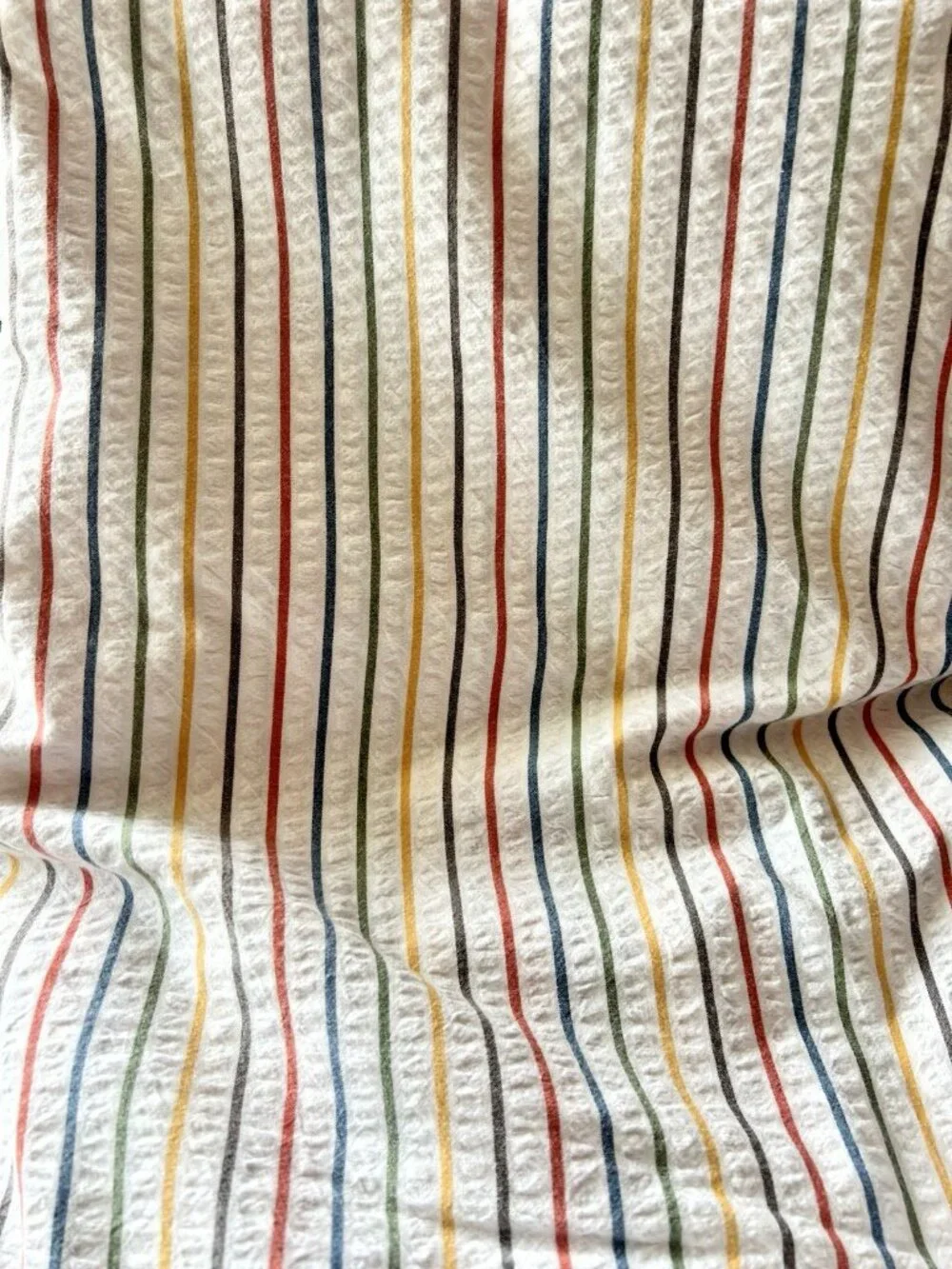 IKEA RAJGRÄS Full Queen Duvet Cover Seersucker Multicolor Stripes 100% Cotton